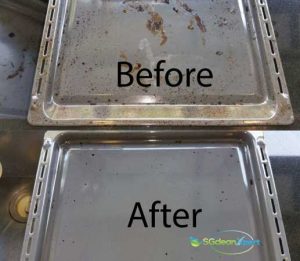 Before & After Oven Tray Cleaning