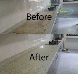 Before & After Kitchen Top Cleaning