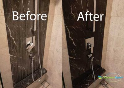 Before & After Shower Area Marble Polishing