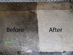 Before And After Water Jet Floor Cleaning