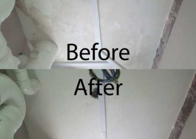Before And After Ceiling Mold Cleaning