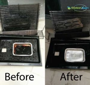 Before And After BBQ Tray Cleaning