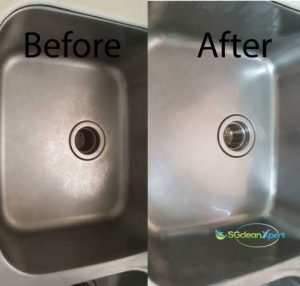Before & After Kitchen Basin Cleaning
