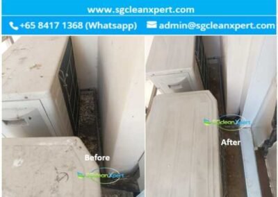 Before and After Professional Aircon Ledge Cleaning Singapore